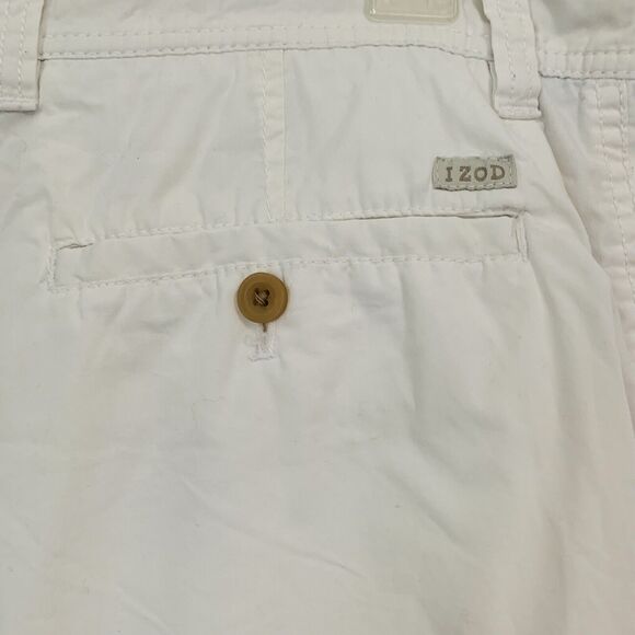 Izod Saltwater Shorts Men 38 Ivory 10" inseam Cotton Pocket Preppy Comfy Outdoor - Picture 11 of 13